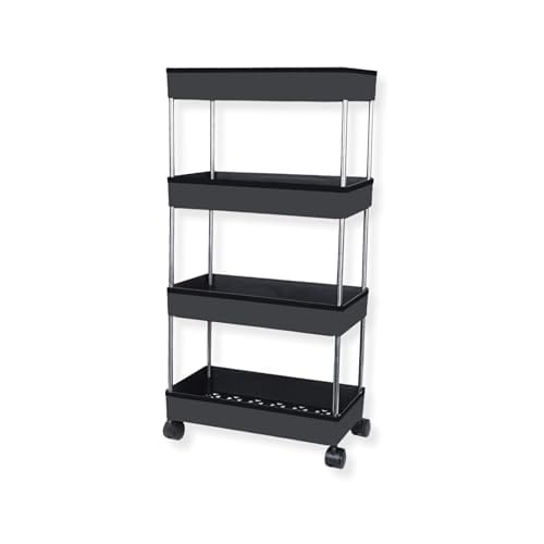 AEXONIZ TOYS Plastic Kitchen Storage Trolley Rack with Wheels, Slide Out Rolling Utility Cart Storage 2
