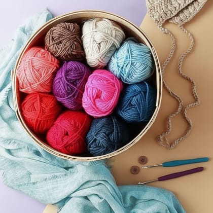 Multicolour Acrylic Yarn Crafting Set