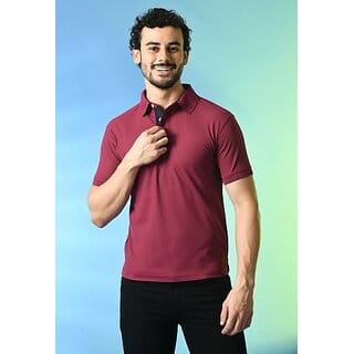 PrintCultr Solid Men Polo Neck Polyester Brown T-Shirt