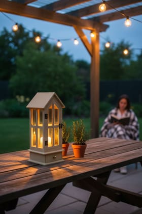 Dbeautify's MDF House-Shaped Lantern with Drawer