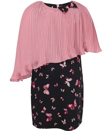 Cutecumber Georgette Shift Dress For Girls ( Pack of 1 , Black )