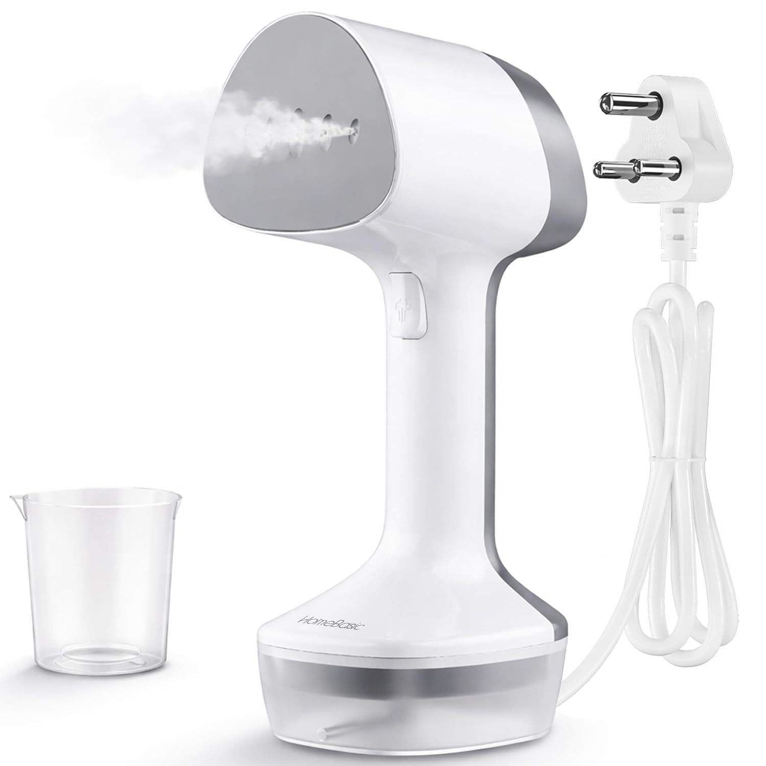 HomeBasic 1300W Garment Steamer for Clothes | Vertical Steamer with Ceramic Soleplate | 25 Sec Fast Heat-Up | 250ml Water Tank | 26g/min Steam Output | Handheld Clothes Steamer HomeBasic 1300W Garment Steamer for Clothes | Vertical Steamer with Ceramic S