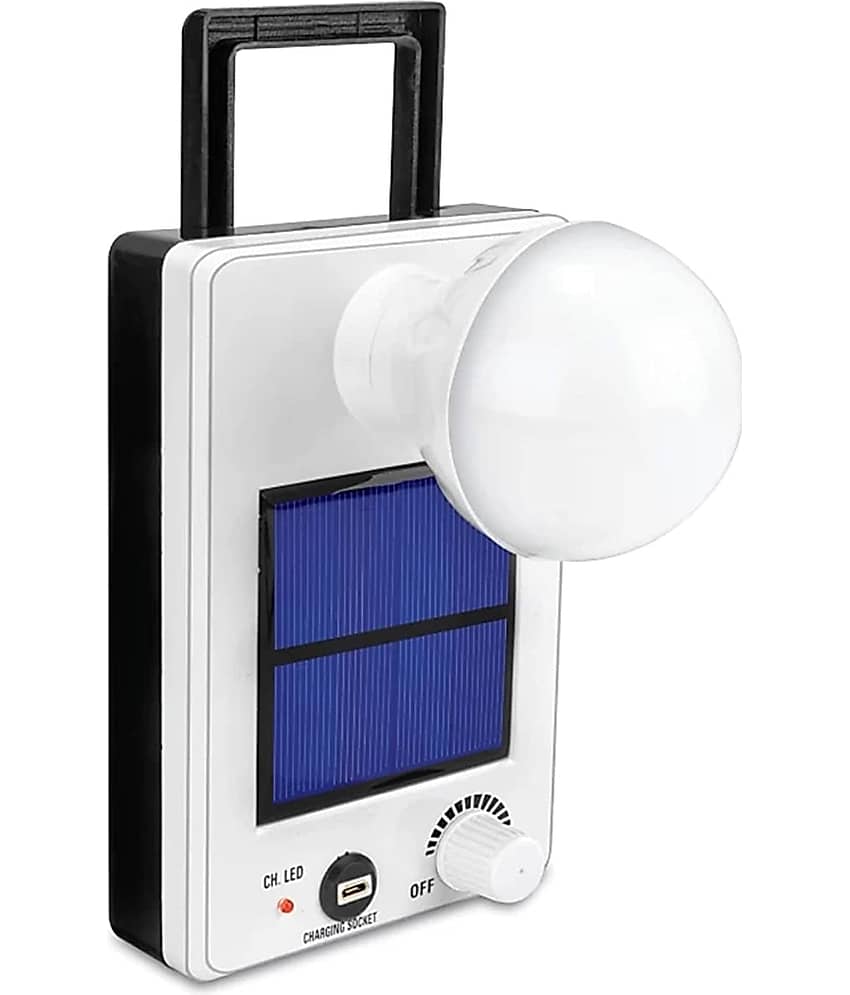 DAJUBHAI Home Office Travel Outdoor Camping LED Emergency Light Solar & Electric Rechargeable Portable Lantern Torch Table Lamp with Eye Protection Glass