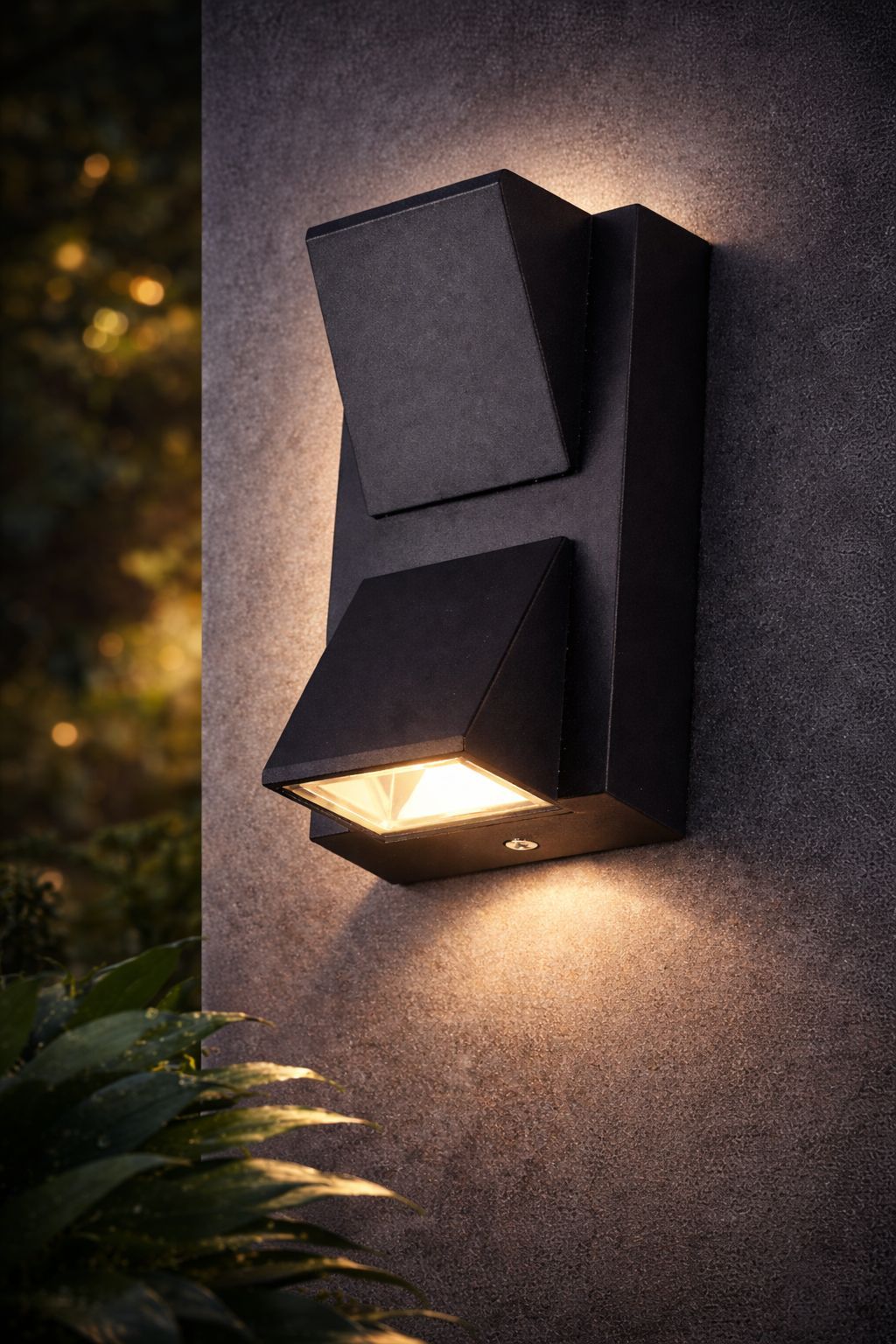 SPARKWORLD Black Outdoor Up & Down LED Wall Light | Waterproof Modern Wall Lamp for Gate, Balcony, Garden & Main Door | Size: 6.5X6.5 cm
