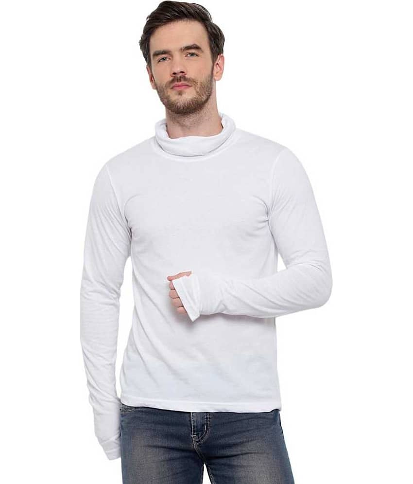 Glito Pack of 1 Cotton Blend Regular Fit Men's T-Shirt ( White )