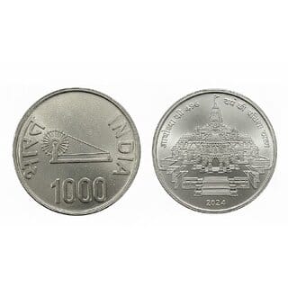 1000 Rupee Ram Mandir Ayodhya Collectible Coin 2024 Silver Finish Coin