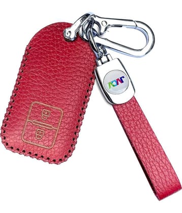 Soft Handmade Lychee Pattern Leather Key Cover Compatible with Suzuki Jimny, Grand Vitara, BALENO, XL6, Swift, ERTIGA, DZIRE and Toyota Glanza Urban Cruiser Hyryder 2 Button Smart Key