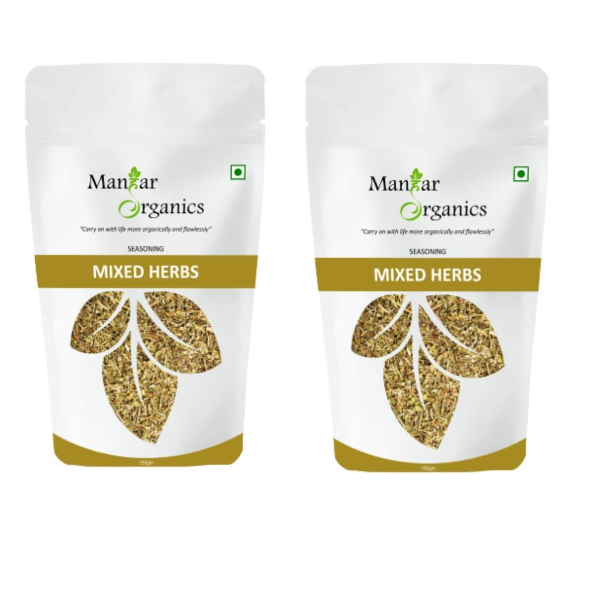 ManHar Organics Dried Mixed Herbs Seasoning: 300gm (Mix of oregano, basil, thyme, rosemary, parsley, chilli flakes, garlic powder) (Mixed herbs, Combo 300gm)