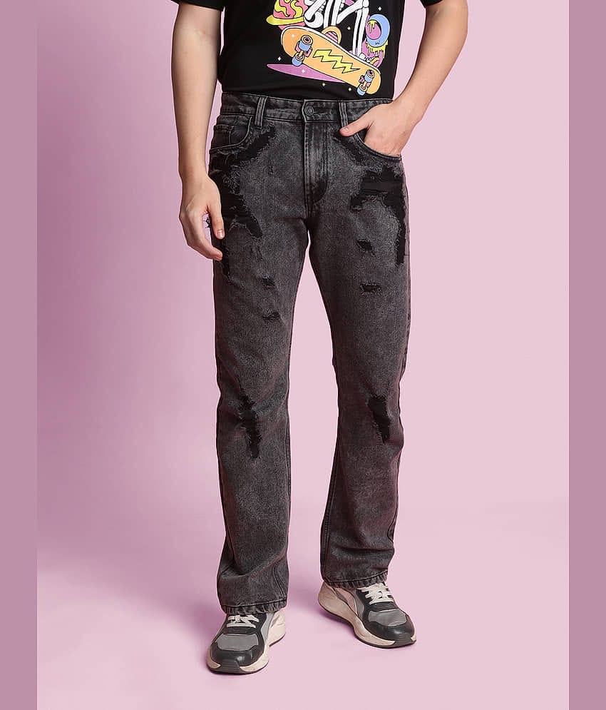 Bene Kleed Men Relaxed Fit Low Distress Heavy Fade Jeans