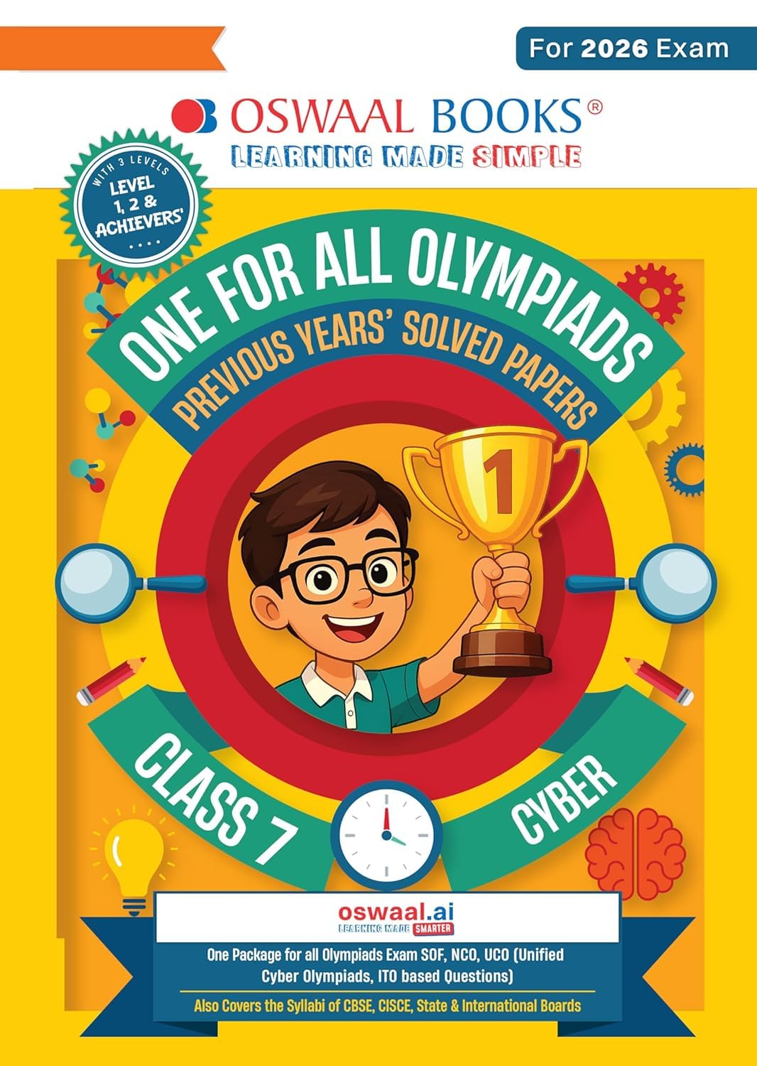 OSWAAL ONE FOR ALL OLYMPIAD CYBER CLASS 7 FOR 2026 EXAMS WITH PREP GUIUDE PREVIOUS YEAR PAPER || oscy7