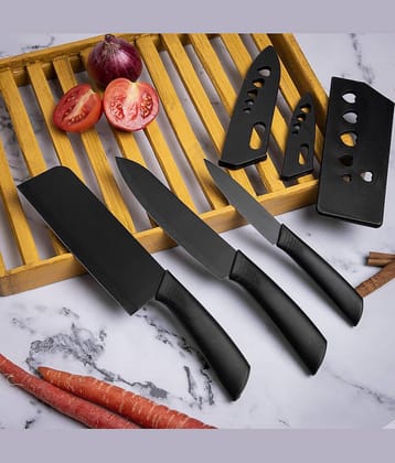 Stainless Steel 3 Pieces Chef Knife Set.Meat Knife with Sharp Blade with Ergonomic Handle for Home Kitchen and Restaurant