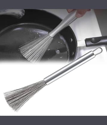 BHAVYTA COSMETIC Silver Stainless Steel Dishwashing Cleaning Brush Steel Wool Scrubber ( Set of 1 )