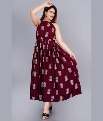 SIPET Rayon Printed Flared Women's Kurti - Blue ( Pack of 1 )