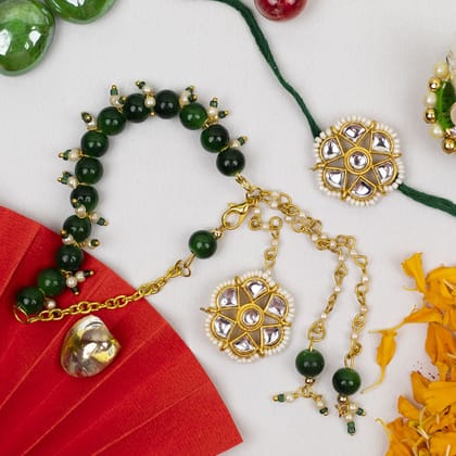 Craftlayout Multicolor Pearl Premium Lumba Rakhi