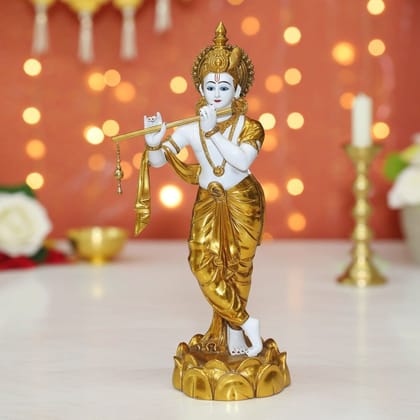 Brass Decorative Krishna Ji Statue � Premium Religious Showpiece, Height : 39 Inch (BSMAS1838 E)