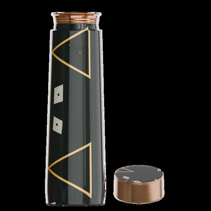 Pure Copper Elegant 1000 Ml Premium Coated Water Bottles (Black, 1000 Ml)
