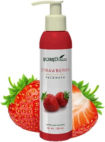 Swasth Arogya Strawberry Face Wash || Skin Hydrate || Anti Aging || Wrinkle Free || Pack Of 1 Bottle Juicy Strawberry Face Wash (200ml.)