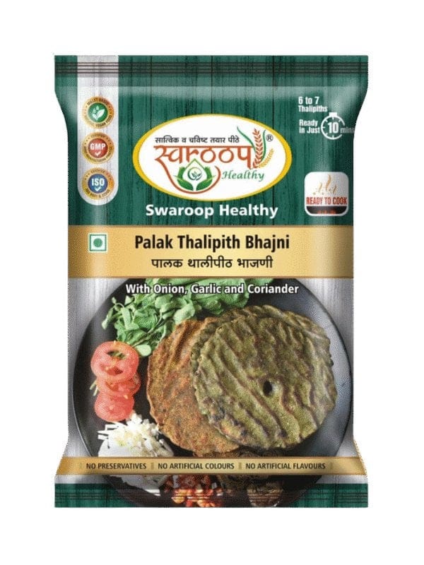 Swaroop Healthy Palak Thalipith Bhajni (200g) | Traditional Multigrain Flour Mix | Ready-to-Cook Breakfast