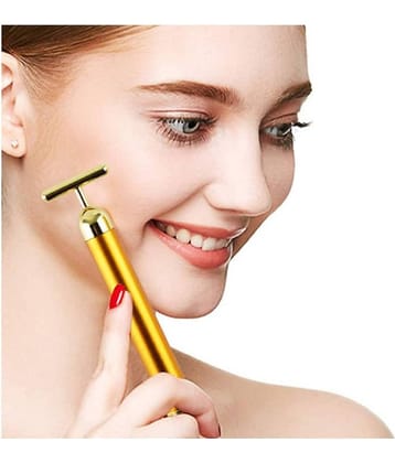 DHSMART 24K Golden Beauty Facial Massager 24K Golden Facial Massager Beauty Bar T Shape Anti-Aging massager