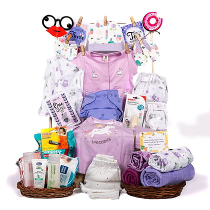 The Baby First Box Newborn Baby Essential Kit - 21 Items(0-3 Months)| Newborn Baby Gifts |Baby Shower Gift | Summer Kit (Exclusive Gift Box) (Girls) The Baby First Box Newborn Baby Essential Kit - 21 Items(0-3 Months)| Newborn Baby Gifts |Baby Shower Gift | Summer Kit (Exclusive Gift Box) (Girls)