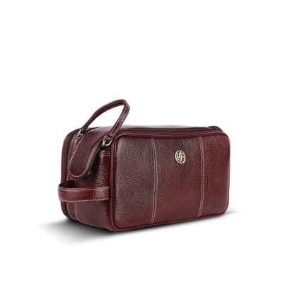 Hammonds Flycatcher Genuine Leather Travel Organizer Pouch - Toiletry Bag for Men and Women Cosmetic Organizer Bag, Shaving Kit Bag, Toiletry Pouch for Men with Multiple Pockets - Brown Hammonds Flycatcher Genuine Leather Travel Organizer Pouch - Toiletr