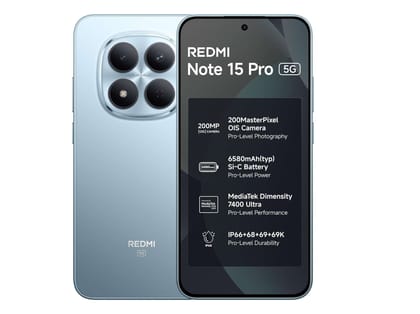 Redmi Note 15 Pro 5G Smartphone, 8GB RAM, 128GB Storage - Mirage Blue Redmi Note 15 Pro 5G Smartphone, 8GB RAM, 128GB Storage - Mirage Blue