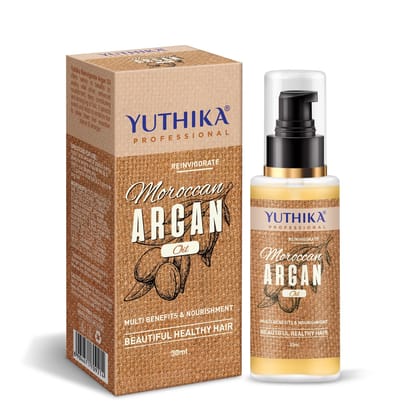 Yuthika Professional Argan Oil for Hair 30ml Moroccan Argan Hair Oil, Silky Shiny Nourished Hair Oil for All Hair Types