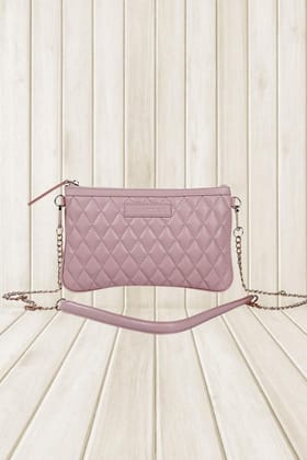 Pink Quilted Sling Bag for Women