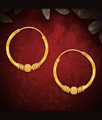 LUV FASHION Golden Bali Earrings ( Pack of 1 )