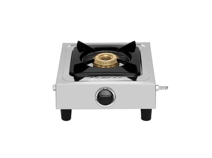 Surya Flame Single Gas Stove LPG 1 Burner Chulha Panther Stainless Steel Manual Stove, ISI & BIS Certified 2 Years Doorstep Warranty 