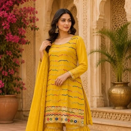 Premium Women Festive Yellow Clothing Set