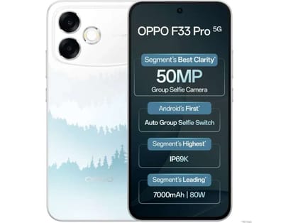 Oppo F33 Pro 5G Smartphone, 8GB RAM, 256GB Storage - Misty Forest
