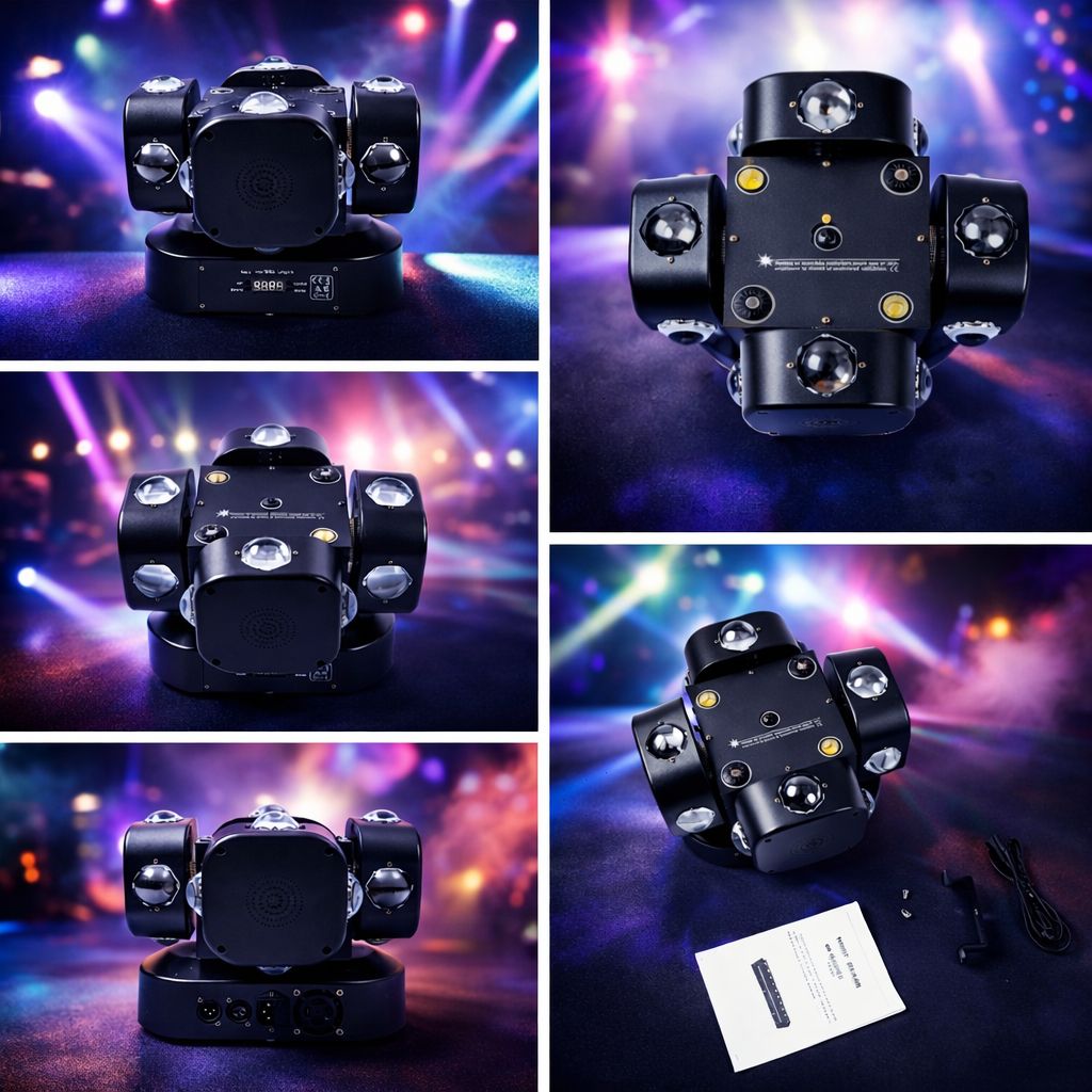 SPARKWORLD Moving Head Beam Light LED DJ Stage Light with DMX 512 & Sound Activation | Party, Disco, Club Lighting | Colour: Moving Head DJ Light 16LEDs