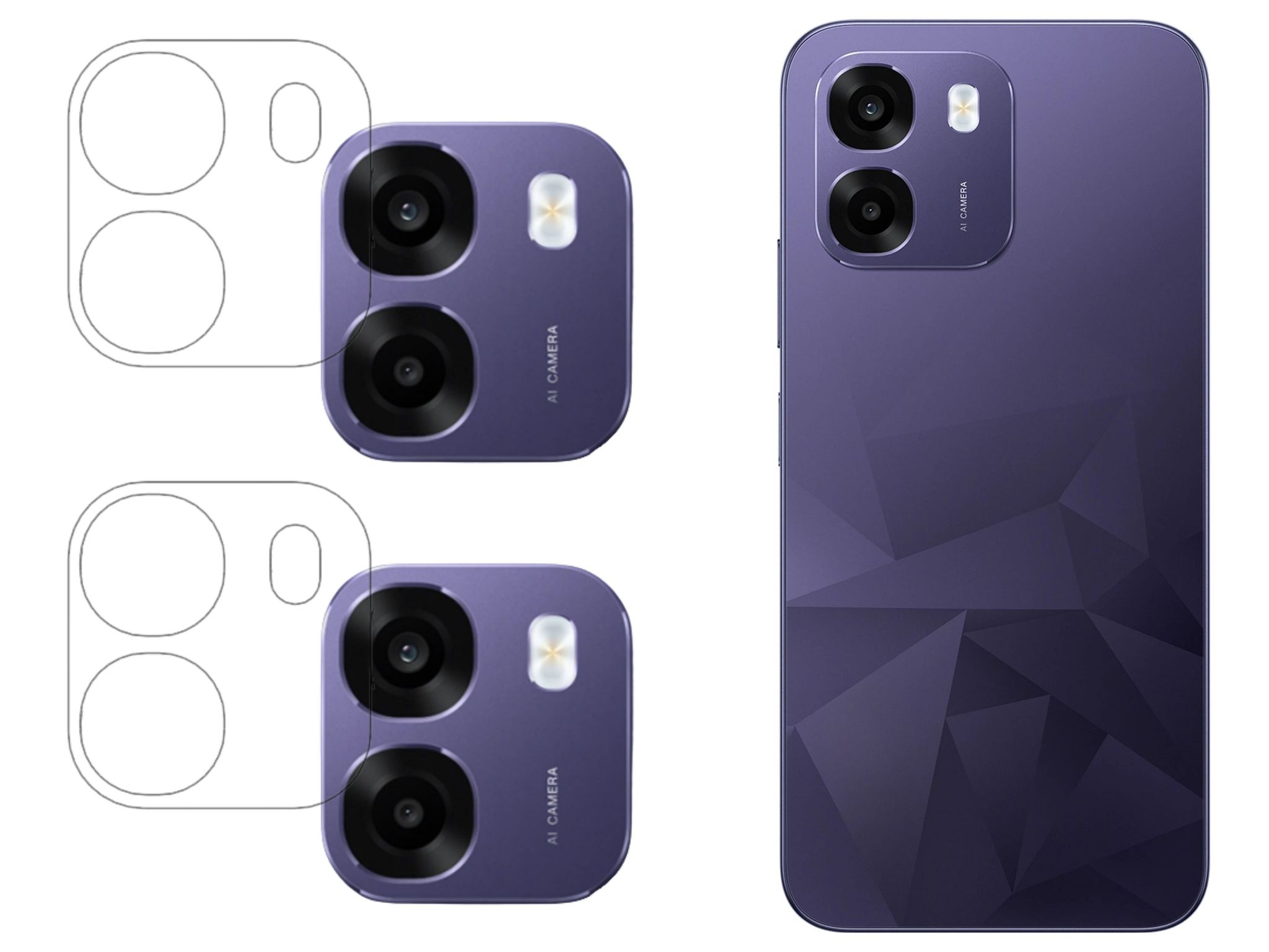 ISAAK Back Camera Lens Protector compatible for OPPO K14 5G (Pack of 2)