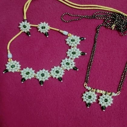 Moti Neckles, Mangalsutra With Earings Set