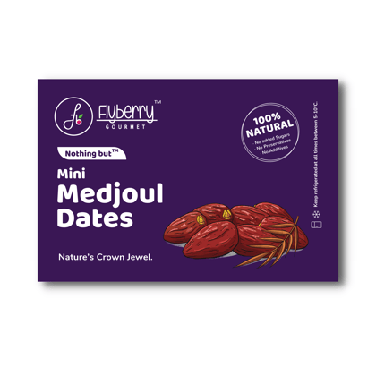 Flyberry Gourmet Mini Medjoul/Medjool Dates (Khajoor/Khajur) 1kg | 100% Natural | Rich in Calcium, Iron and Potassium | Instant Energy