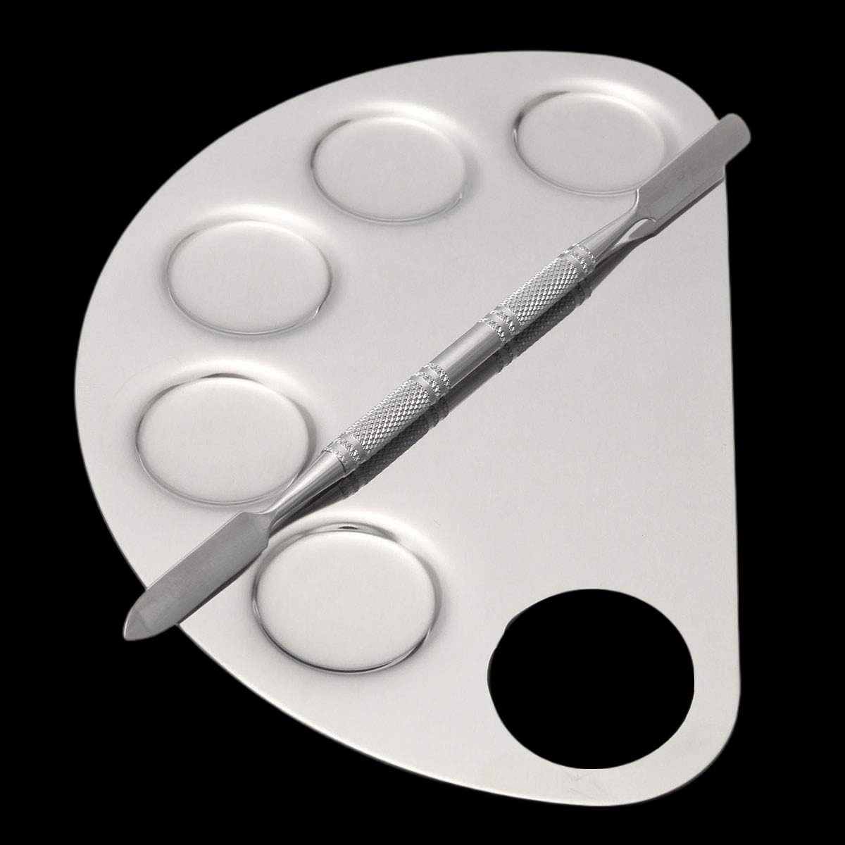 Elecsera Stainless Steel Cosmetic Makeup Palette Spatula Foundation Mixing Tool ()