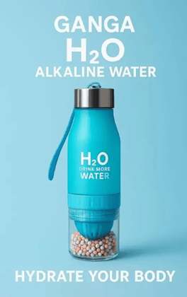 Gangah Ganga H2O Alkaline Water Bottle 650 ml Plastic Bottle (Pack of 1, Light Blue)