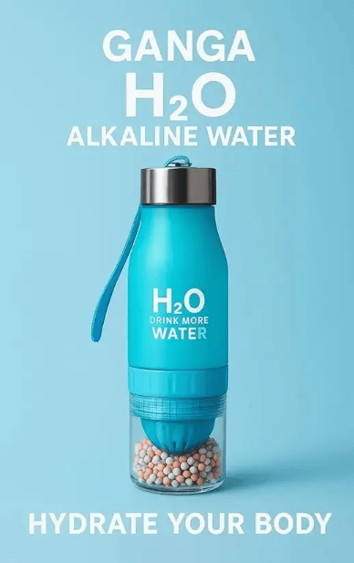 Gangah Ganga H2O Alkaline Water Bottle 650 ml Plastic Bottle (Pack of 1, Light Blue)