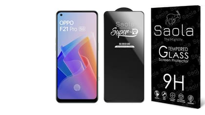 Saola Hd+ Oleophobic Tempered Glass Screen Protector For Oppo F21 Pro 5G (Pack Of 1) With Free Installation Kit. Full Screen Coverage - 6.43 Inch Saola Hd+ Oleophobic Tempered Glass Screen Protector For Oppo F21 Pro 5G (Pack Of 1) With Free Installation 
