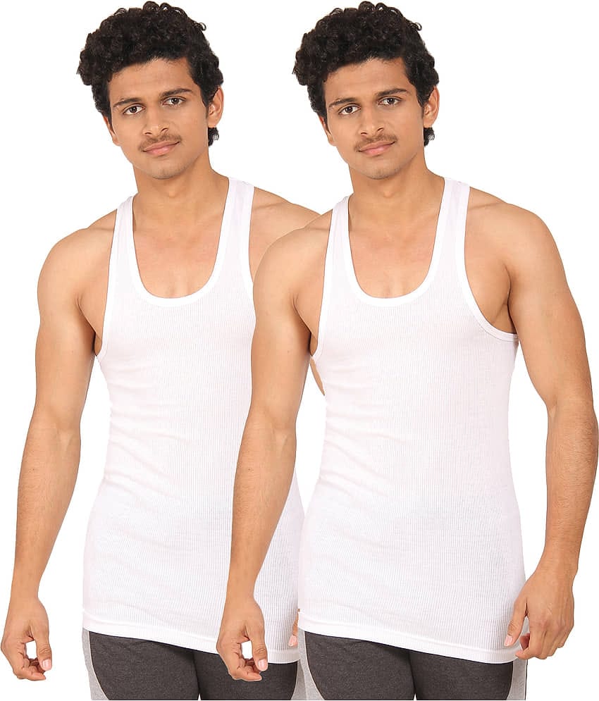 TT Pack of 2 Cotton Blend Sleeveless Vest For Men ( Multi )