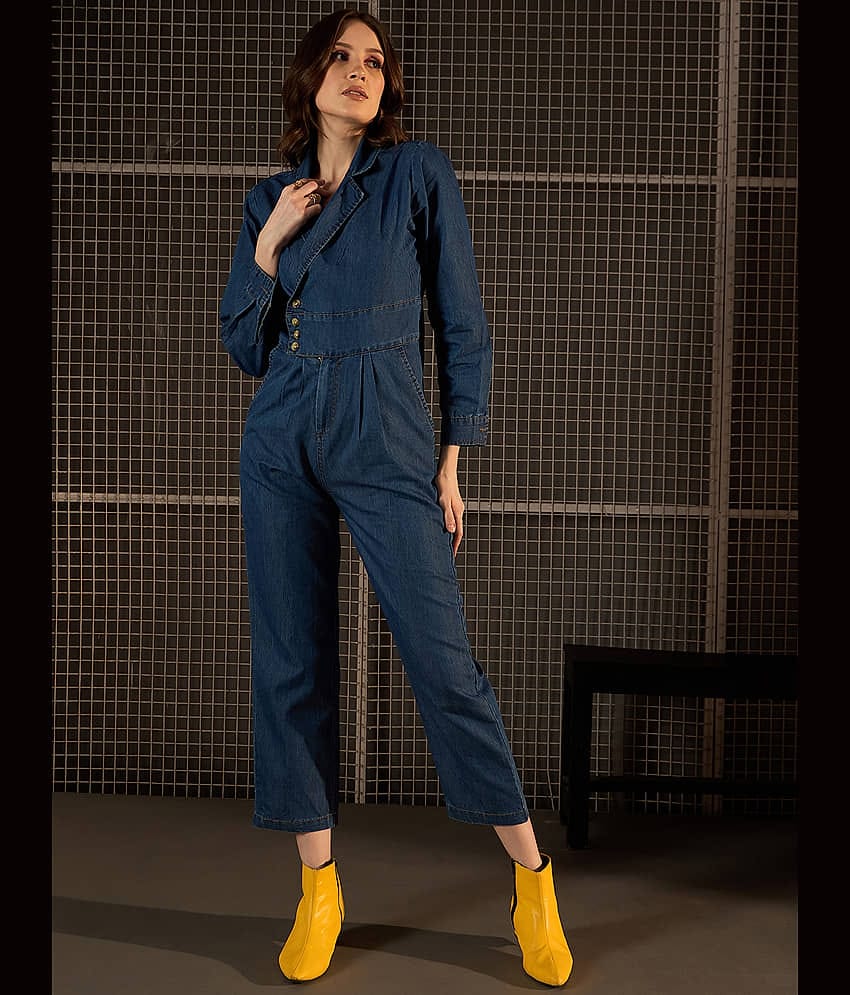 StyleStone Blue Denim Regular Fit Women's Jumpsuit ( Pack of 1 )