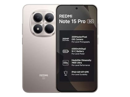 Redmi Note 15 Pro 5G Smartphone, 8GB RAM, 128GB Storage - Silver Ash