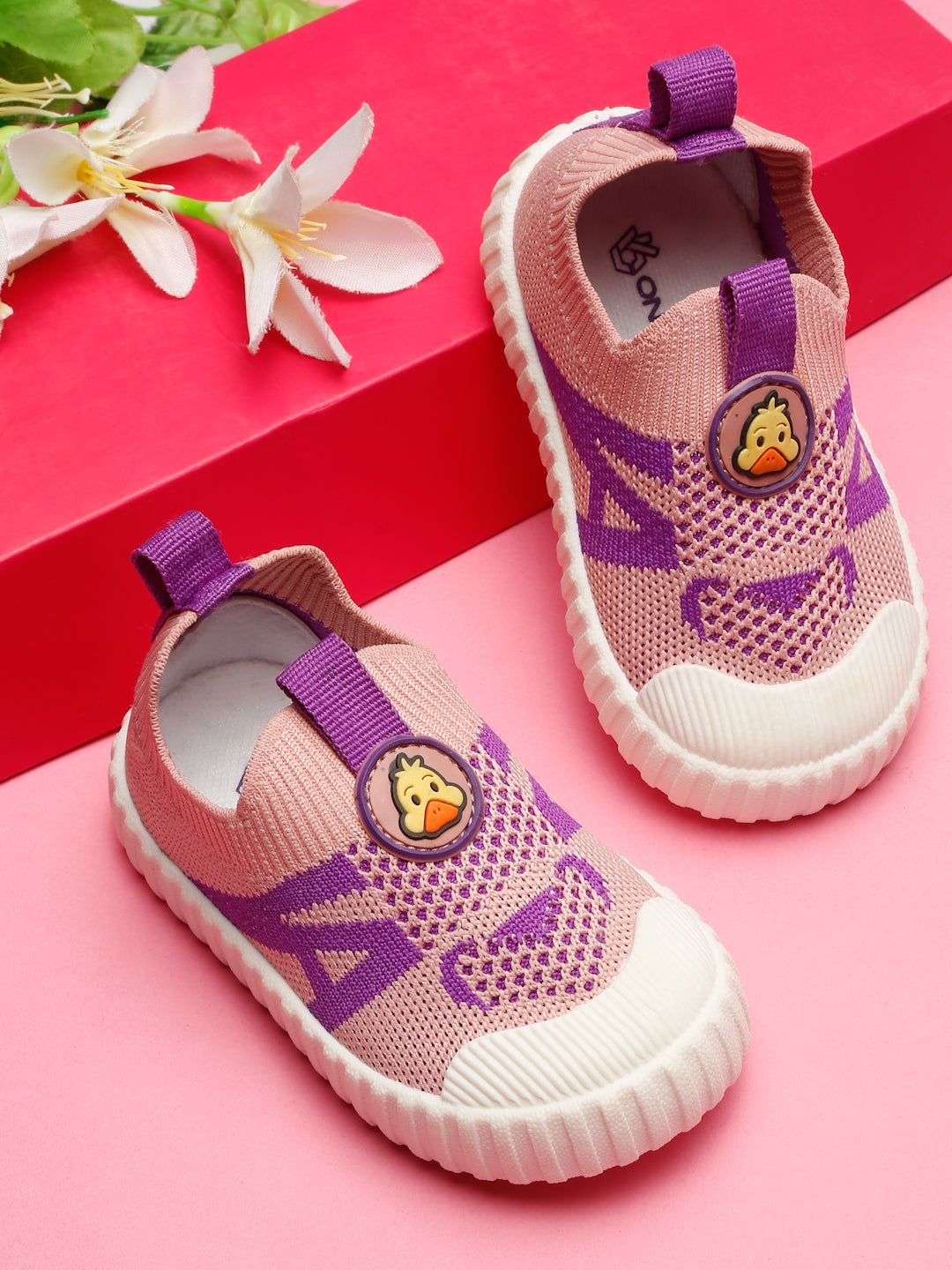 Ducky Toddlers' First Step Shoes - Pink & Purple (Unisex)