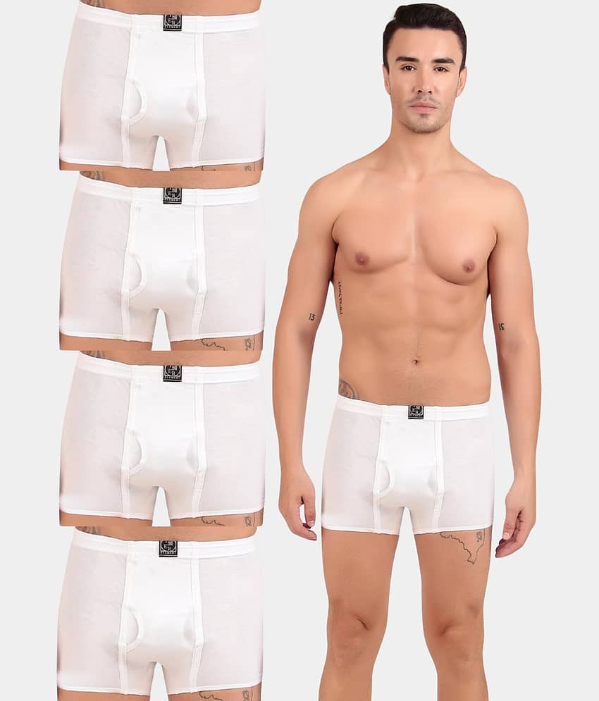 Inner Element Pack of 5 Cotton Trunks For Men's ( White )