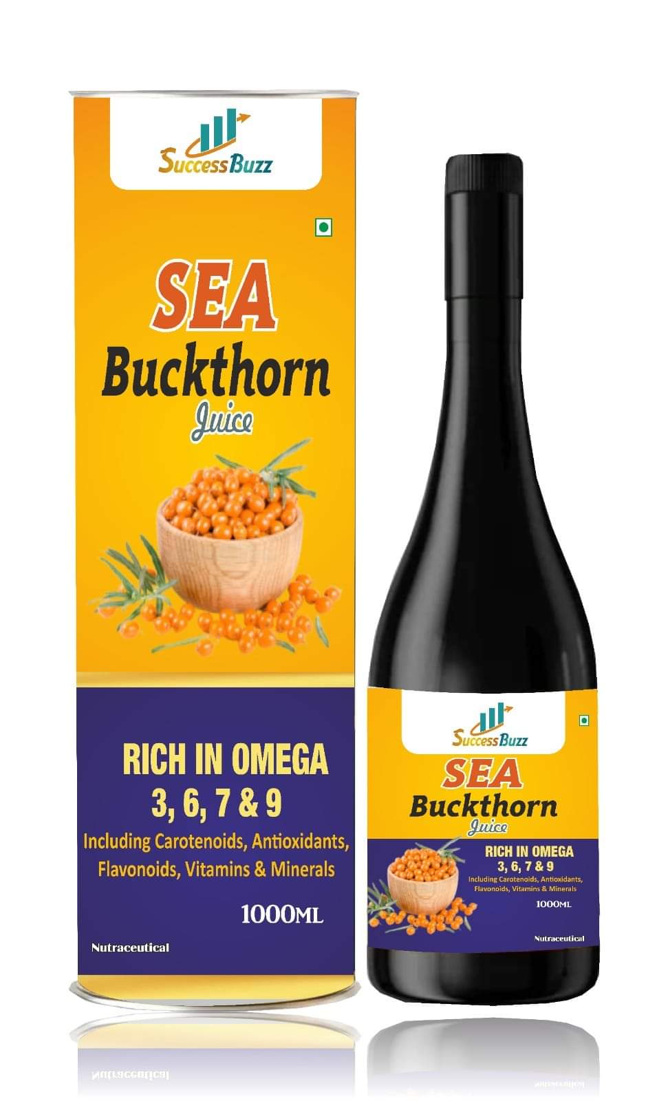 SEA Buckthorn Juice 1000 ML pack of 2