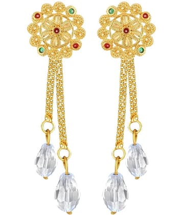 Vighnaharta Golden Drop Earrings ( Pack of 1 )