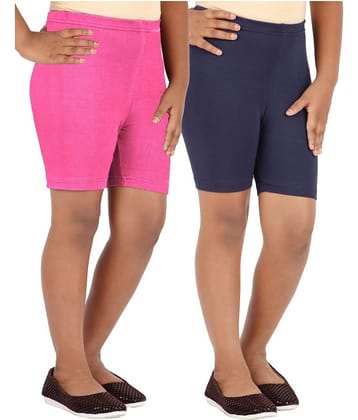 LULA Pack of 2 Girls Cotton Blend Cycling Shorts ( Multicolor )