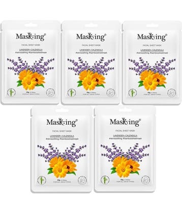 Masking Lavender & Calendula Bamboo Face Sheet Mask 80 ml Pack of 4