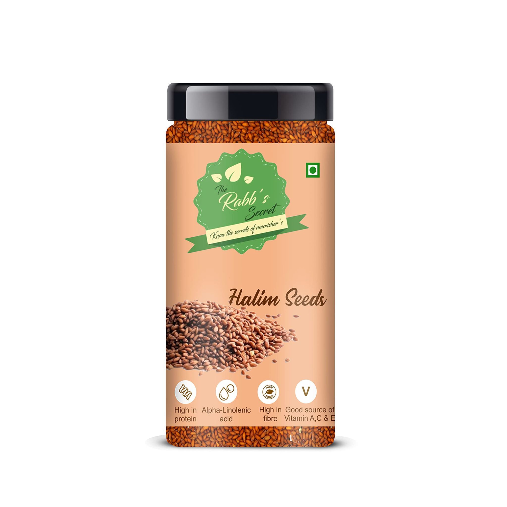 The Rabb's Secret Halim Seeds Jar 150gm (Aliv/Garden Cress/Haleem seeds)- for Eating and Weight management, Immunity Booster Superfood